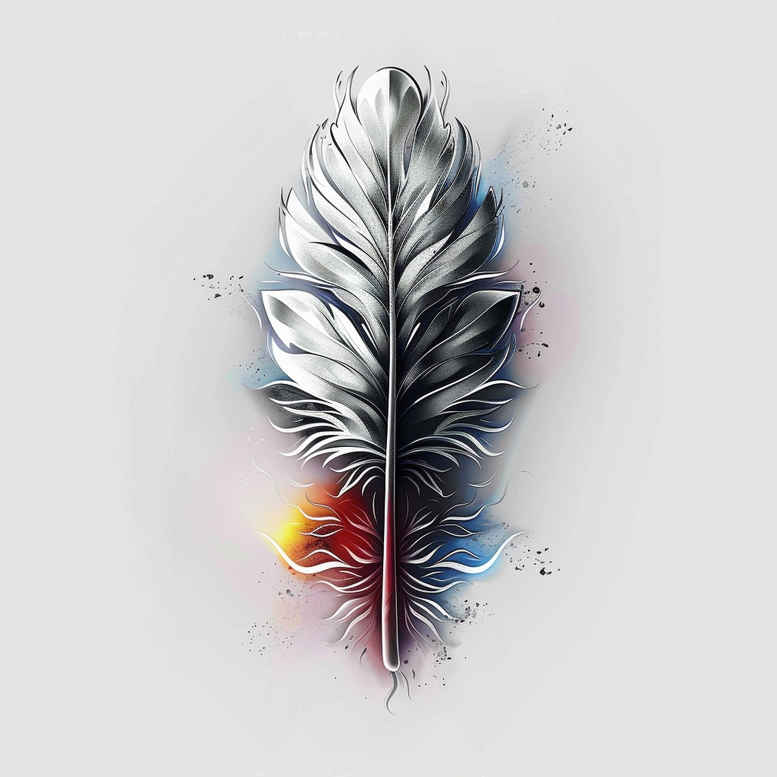 feather-with-texture – tattoo design ideas free ai generated – tiny-detail – for-upper-arm – Gallery: feathers-inkby-ai