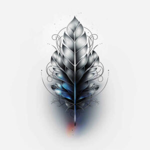 feather-with-waves – tattoo design ideas free ai generated – miniature – for-fingers – Gallery: feathers-inkby-ai