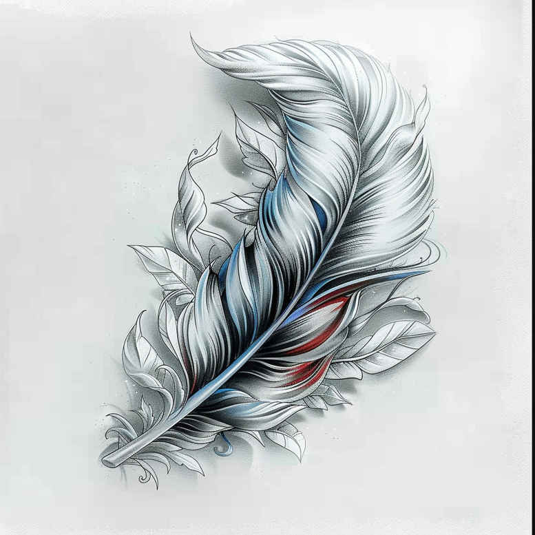 feathers – tattoo design ideas free ai generated – fine-line – for-upper-shoulder – Gallery: feathers-inkby-ai