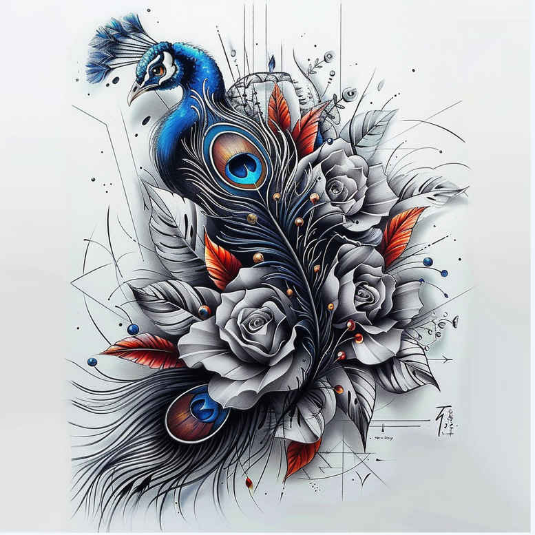 fine-line-feather – tattoo design ideas free ai generated – understated – for-foot – Gallery: feathers-inkby-ai