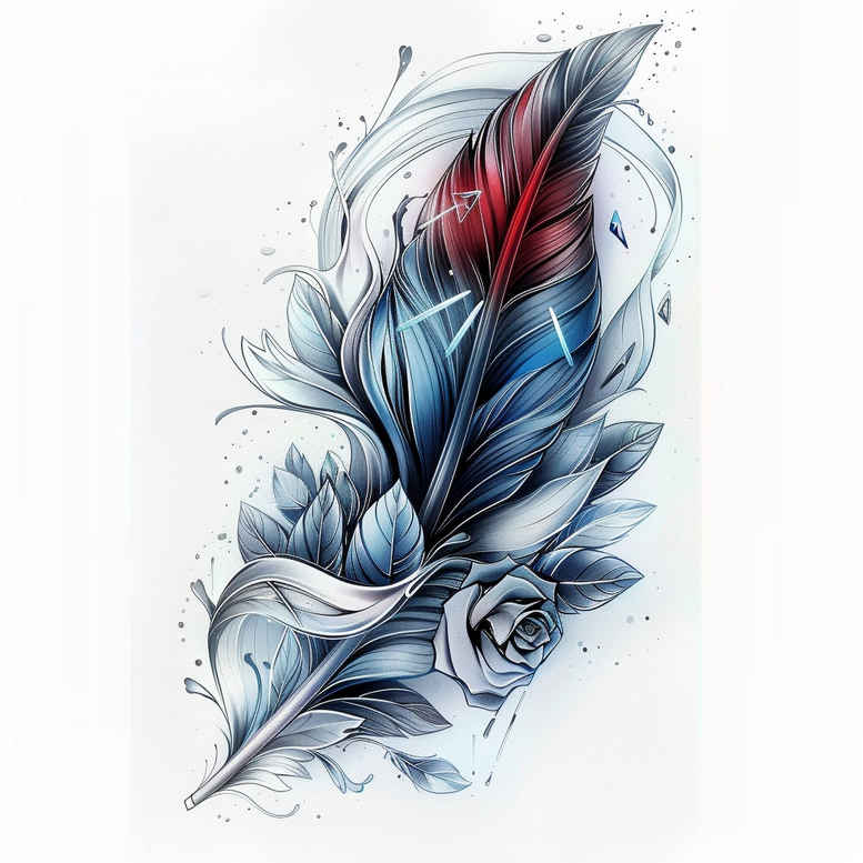 feather-outline-plain-for-side-torso – tattoo design ideas free ai generated – Gallery: feathers-inkby-ai