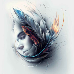 light-feather – tattoo design ideas free ai generated – precise – for-thigh – Gallery: feathers-inkby-ai