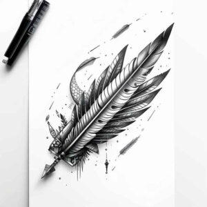 feather-symbol-pure-motif-for-arm – tattoo design ideas free ai generated – Gallery: feathers-inkby-ai