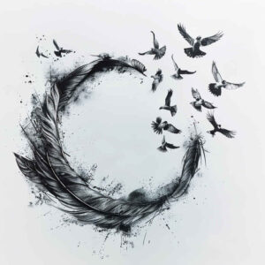 natural-feather – tattoo design ideas free ai generated – micro-design – for-outer-arm – Gallery: feathers-inkby-ai