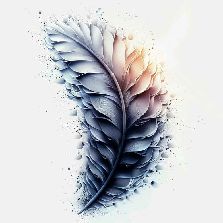 natural-feather – tattoo design ideas free ai generated – single-dot – for-hip – Gallery: feathers-inkby-ai