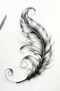 feathers tattoo design ideas micro art curved for scapula