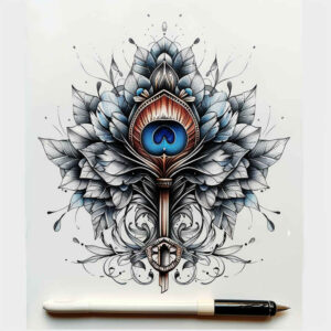 feathers tattoo design ideas open space curved stands for courage