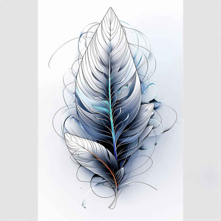 feathers tattoo design ideas clean shape detailed edges meaning determination