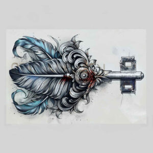 feathers tattoo design ideas minimalist script detailed lines embodying endurance