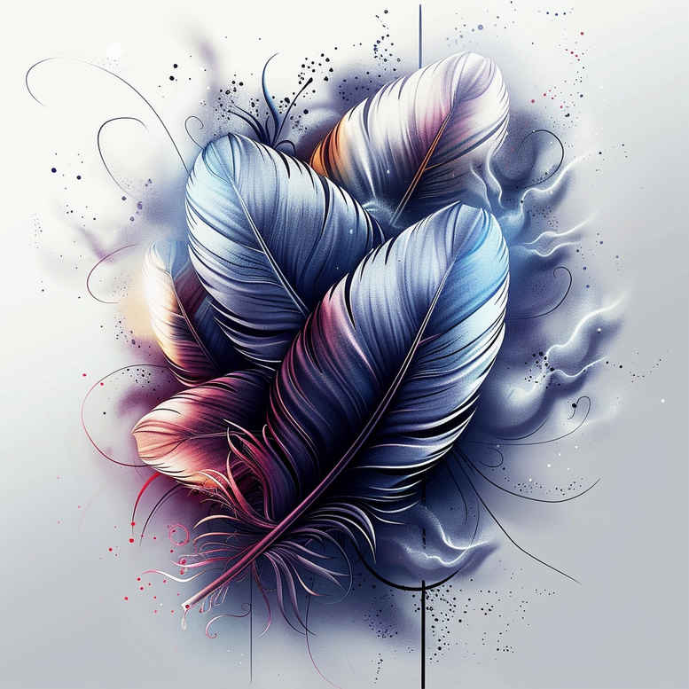 feathers tattoo design ideas compact detailed lines for upper thigh