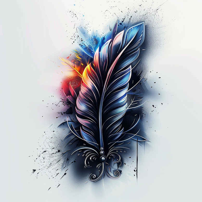 feathers tattoo design ideas plain detailed texture for lower chest