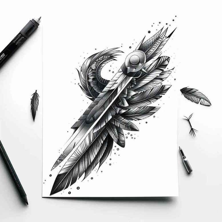 feathers tattoo design ideas symbol mark feather barbs symbolising strength