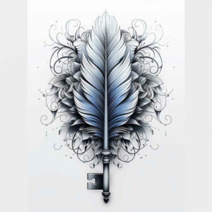 feathers tattoo design ideas no shading fine detail for back shoulder
