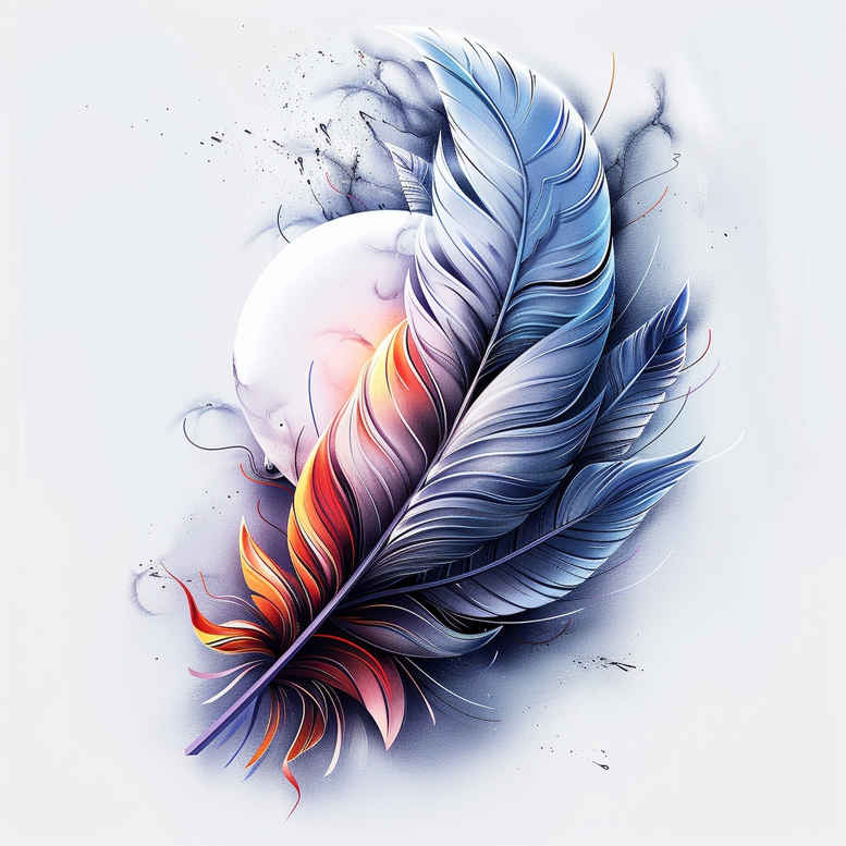 feathers tattoo design ideas fine line flowing shows determination