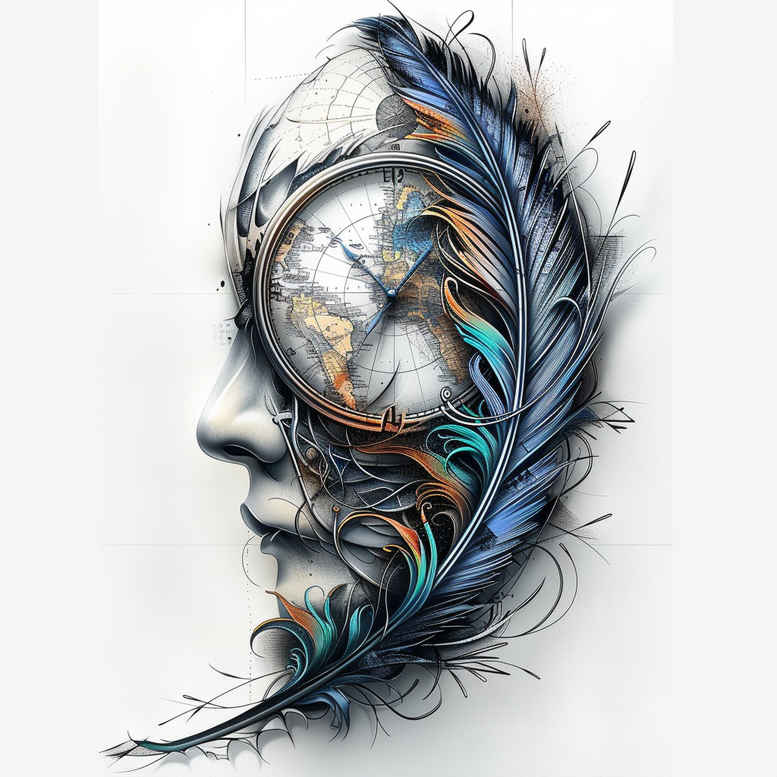 feathers tattoo design ideas few strokes flowing stands for determination