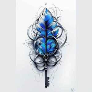 feathers tattoo design ideas negative space layered design for knee