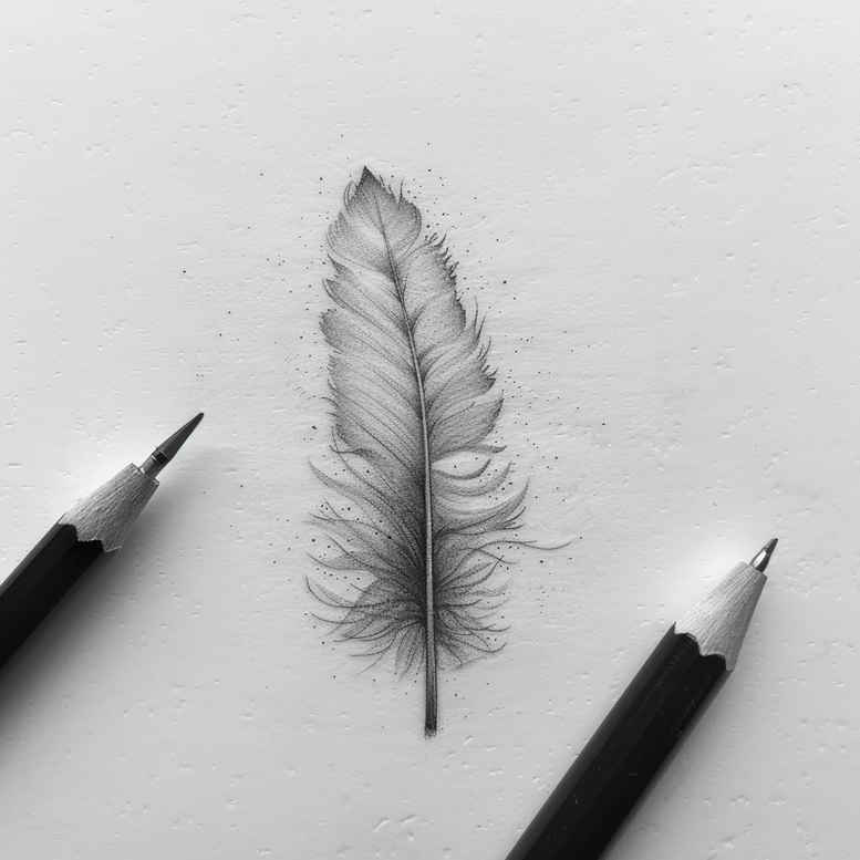 feathers tattoo design ideas pure outline layered design for upper chest