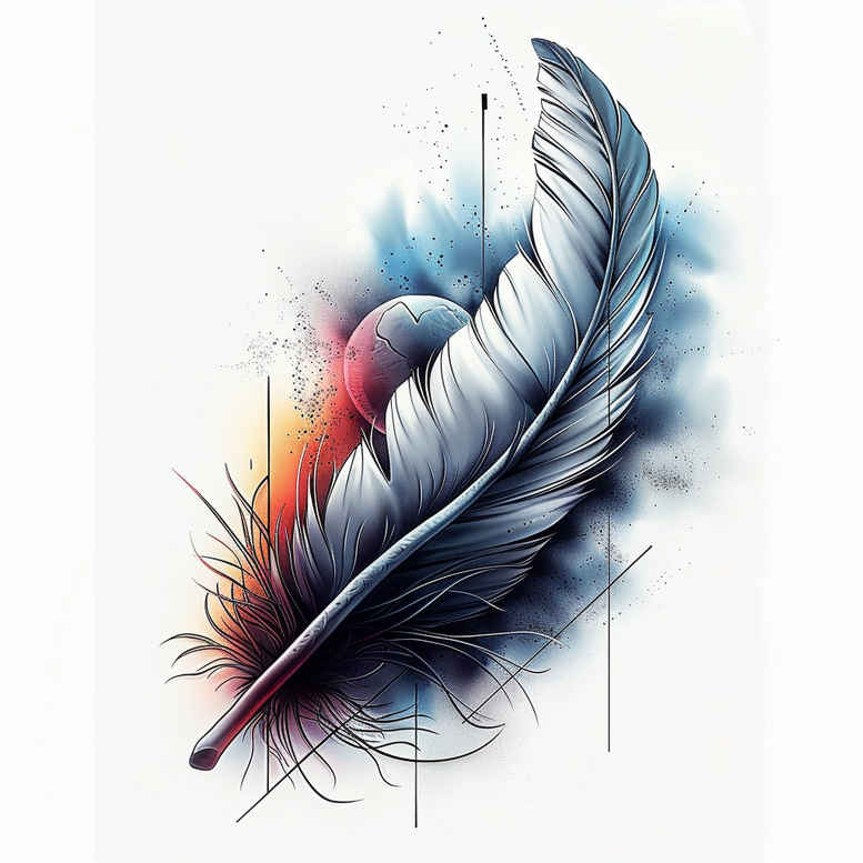 feathers tattoo design ideas no background light for shoulder blade