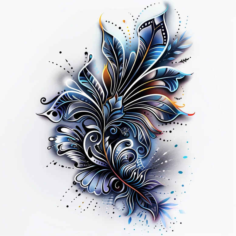 feathers tattoo design ideas micro design naturalistic for lower thigh