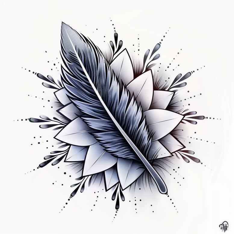 feathers tattoo design ideas nonintrusive ornamental for knee