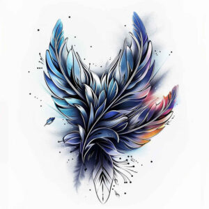 feathers tattoo design ideas pure outline shading for lower thigh