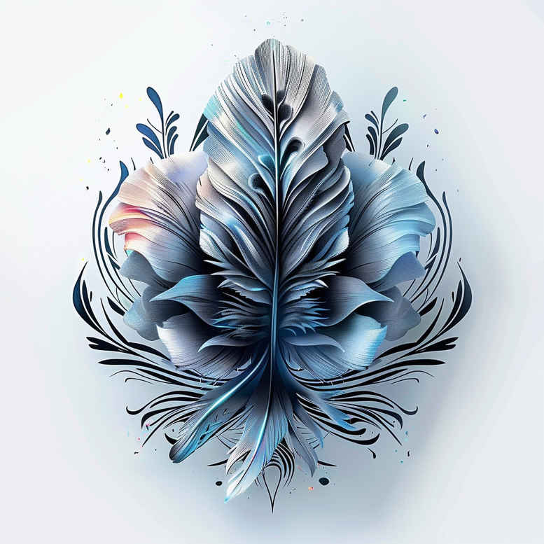 feathers tattoo design ideas plain shading for stomach