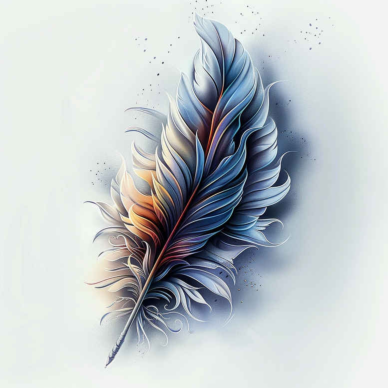 feathers tattoo design ideas dainty shadow play for upper thigh