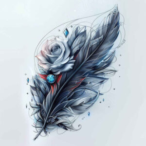 feathers tattoo design ideas simple form subtle motion for lower thigh