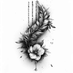 feathers tattoo design ideas thin script textured for forearm