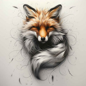 fox-neotraditional-artistic-contrast-for-inner-arm – tattoo design ideas free ai generated – Gallery: foxes-inkby-ai