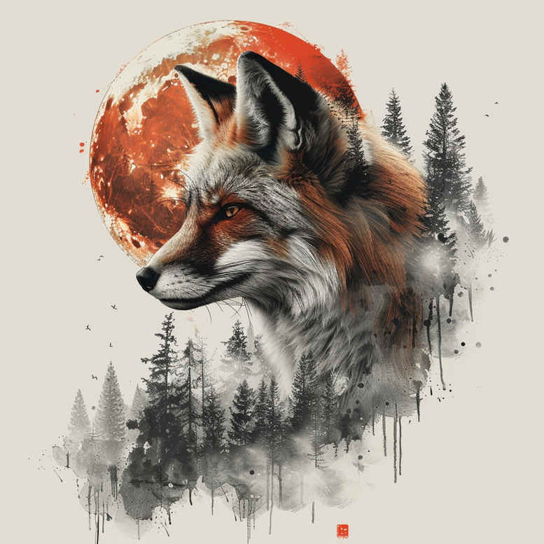 fox-folk-tattoo-surrealism-bizarre-for-upper-chest – tattoo design ideas free ai generated – Gallery: foxes-inkby-ai