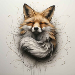 fox-with-shadow-surrealism-abstract-forms-for-scapula – tattoo design ideas free ai generated – Gallery: foxes-inkby-ai