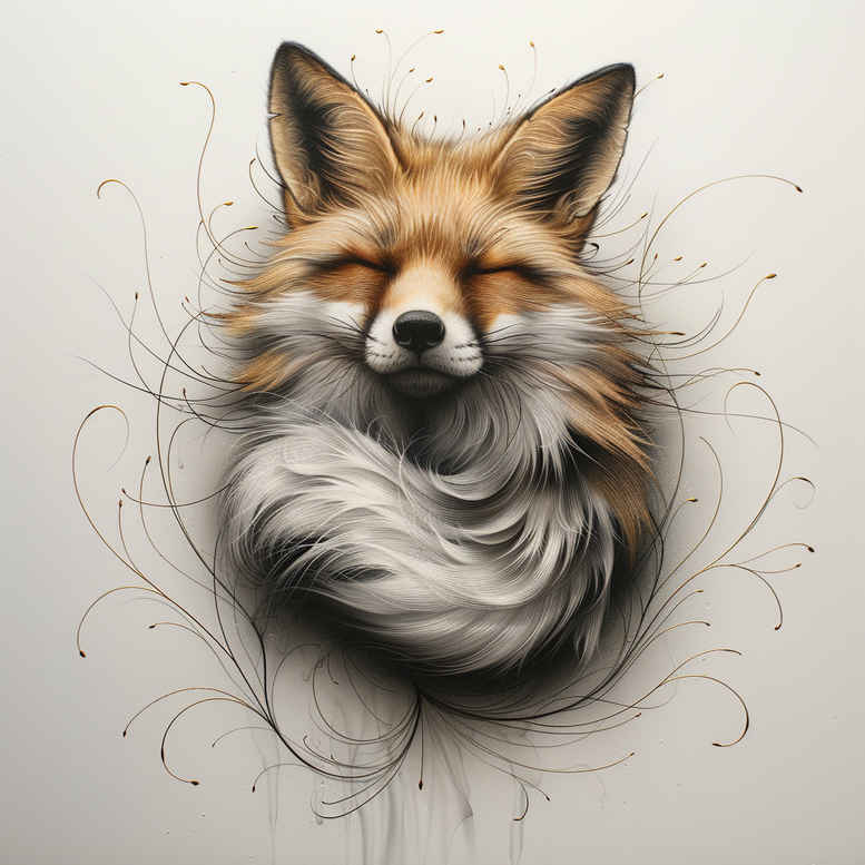 fox-with-shadow-surrealism-abstract-forms-for-scapula – tattoo design ideas free ai generated – Gallery: foxes-inkby-ai