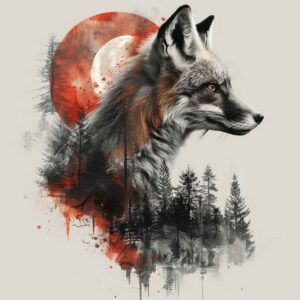 minimalist-fox-surrealism-otherworldly-for-heel – tattoo design ideas free ai generated – Gallery: foxes-inkby-ai