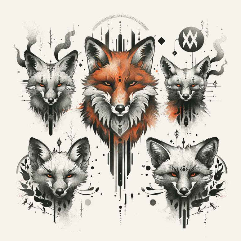 fox-and-stars-neotraditional-dynamic-color-for-heel – tattoo design ideas free ai generated – Gallery: foxes-inkby-ai