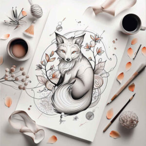 fox-tribal-tattoo-neotraditional-rich-shading-for-side – tattoo design ideas free ai generated – Gallery: foxes-inkby-ai