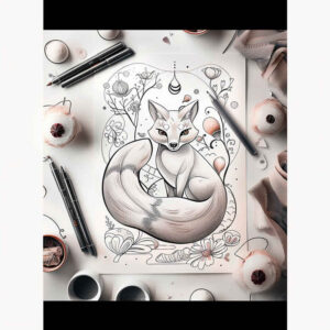 fox-outline-realism-sharp-focus-for-neck – tattoo design ideas free ai generated – Gallery: foxes-inkby-ai