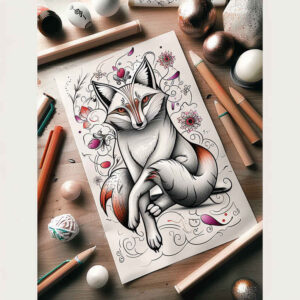 geometric-fox-realism-seamless-blend-for-side – tattoo design ideas free ai generated – Gallery: foxes-inkby-ai