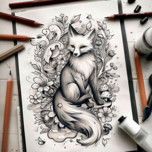 fox-and-wind-realism-studio-quality-for-lower-thigh – tattoo design ideas free ai generated – Gallery: foxes-inkby-ai