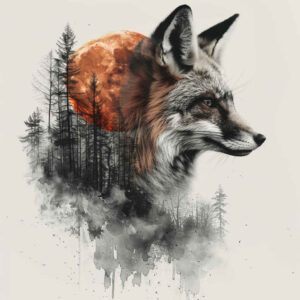 fox-animal-tattoo-surrealism-psychedelic-for-foot – tattoo design ideas free ai generated – Gallery: foxes-inkby-ai