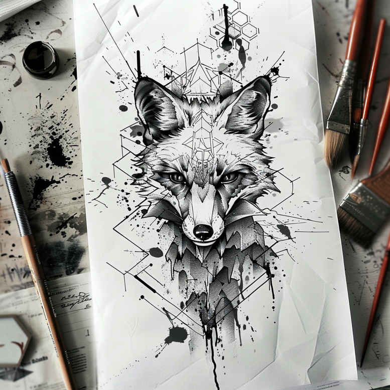 fox-with-ears-realism-clean-whites-for-wrist-side – tattoo design ideas free ai generated – Gallery: foxes-inkby-ai