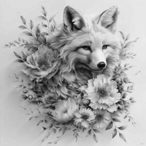 fox-with-eyes-realism-precise-gradient-for-side – tattoo design ideas free ai generated – Gallery: foxes-inkby-ai