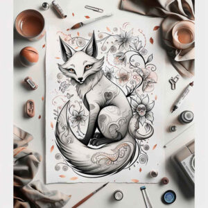 foxes tattoo design ideas accent shading alert symbolising resilience