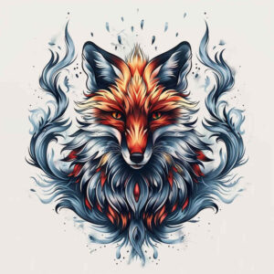 foxes tattoo design ideas Surrealism morphic detailed shading stands for resilience