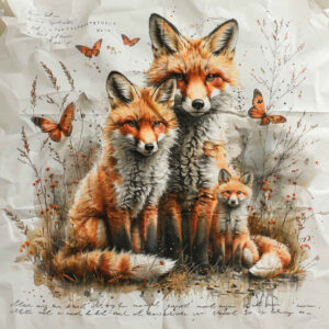 foxes tattoo design ideas Surrealism abstract forms mystical stands for endurance