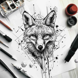 foxes tattoo design ideas Realism contrast play natural poses for triceps