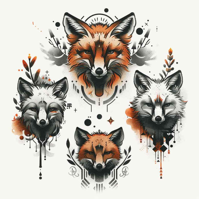 foxes tattoo design ideas soft-focus shadow play for nape