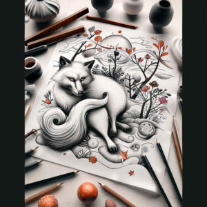 foxes tattoo design ideas bold color shadow play for stomach