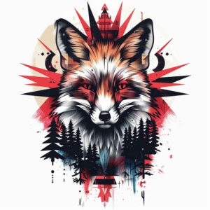foxes tattoo design ideas Realism deep shadows sharp ears for fingers