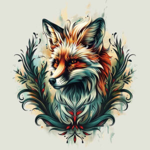 foxes tattoo design ideas Surrealism fragmentation sharp ears for full back